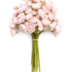 Ranunculus Light Pink Artificial Silk Flower Bouquet